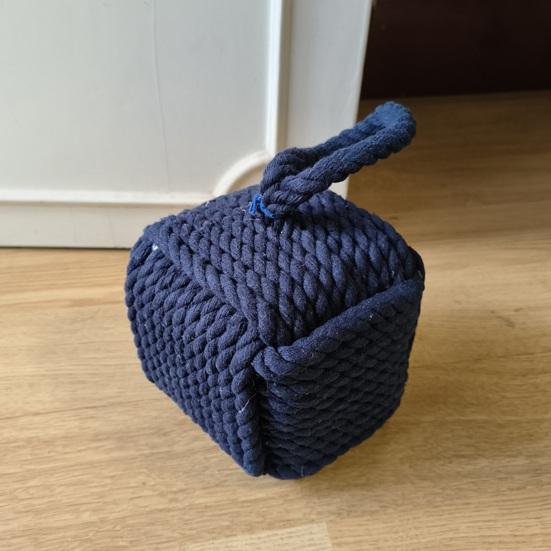 Weighted Door Stopper Heavy Sand Filled Door Stop with Handle Home Office Indoor Decorative Handmade Cotton Rope Ball Floor Doorstop