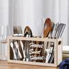 Wooden Cutlery Box Utensil Holder Kitchen Spoon Holder Countertop Organizer Box Utensil Drying Racks Household Storage Box