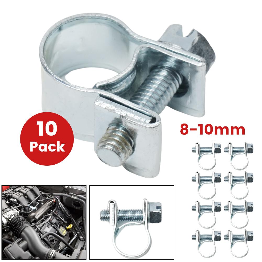 10pcs/pack Hose Clips Fuel Line Kit Small Fuel Line Hose Clips Clamp Diesel Petrol Pipe Coolant Radiator Water Pipe Clamp