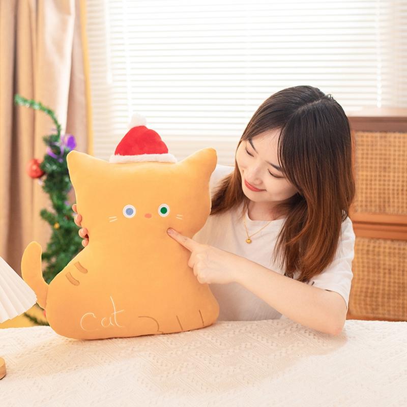1pc Christmas Decor Stuffed Plush Toys Lovely Snowman Cat Christmas Tree Plushie Pillow Kids Nice Gifts