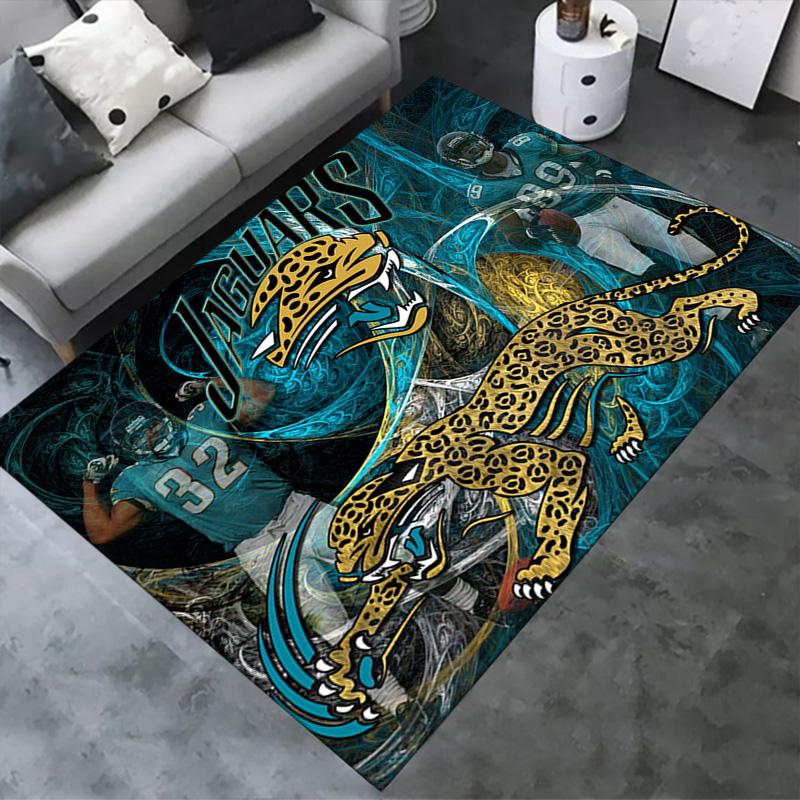 Tappeto Jacksonville Jaguars per Soggiorno Camera da Letto Casa Decorazione Divano, Tappetino Antiscivolo per Giochi Bambini