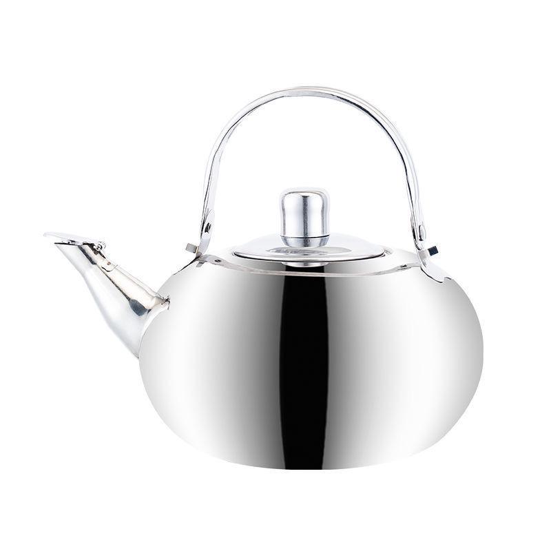 Stainless Steel Teapot Kettle with Filter - Flat/Spherical Base, Exquisite Design