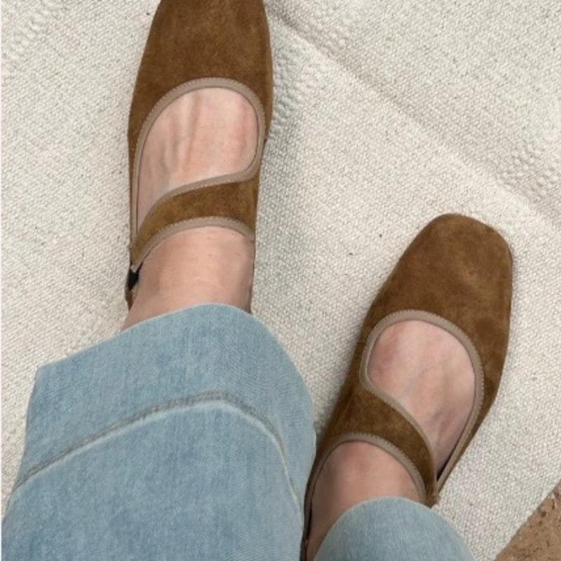 Pantofi single din piele de oaie super moi, cu un cuvânt, înălțători, pantofi Mary, pantofi din piele naturală pentru femei, un singur pedal, platformă versatilă, pantofi balerini