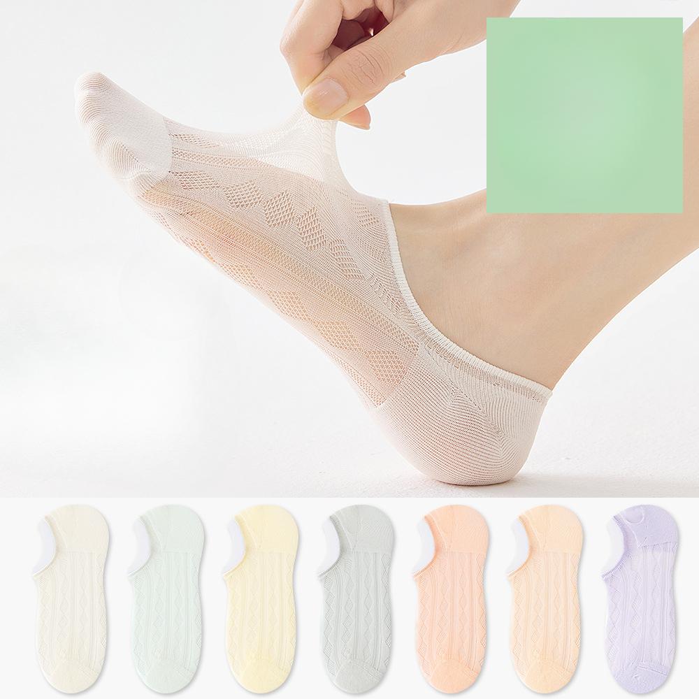 Women's Boat Socks, Thin Summer Breathable and Sweat-absorbing, Shallow-mouthed Invisible Anti-odor Short Socks, Ultra-thin Mesh Cotton Socks