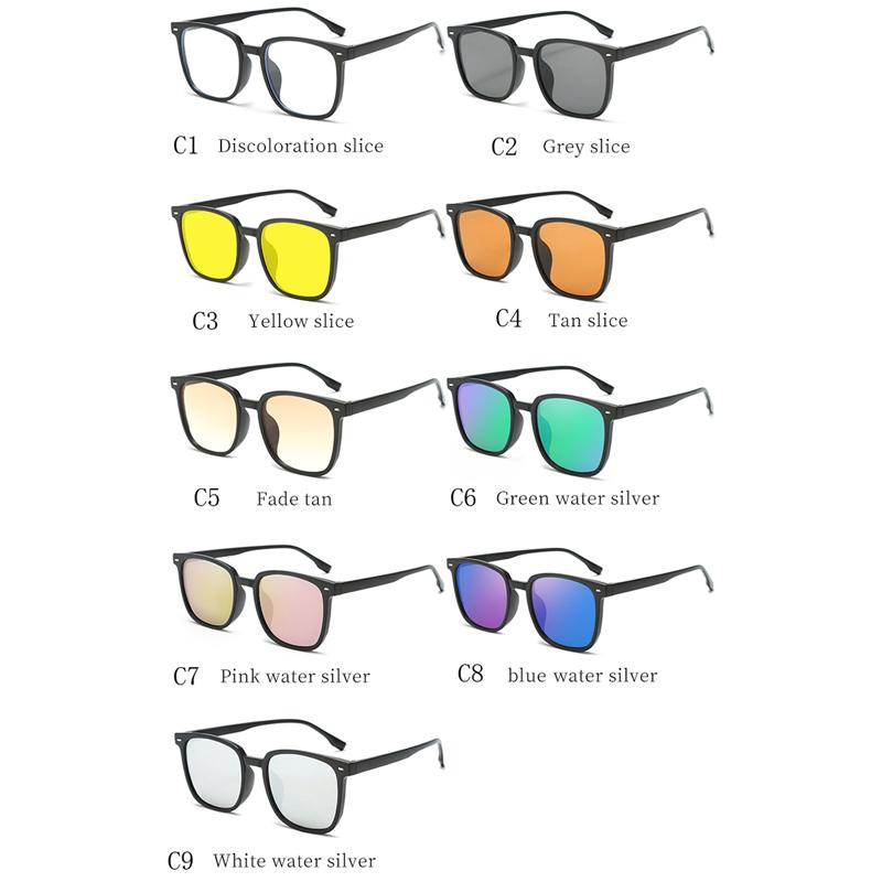 Photochromic Graded Sunglasses Anti Radiation Eye Glasses For Women Men Replaceable Lens square Eyeglasses