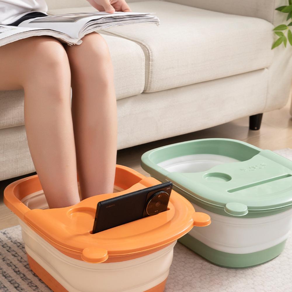 Cadă pliabilă pentru picioare cu masaj, cămin minimalist pentru adulți de uz casnic, găleată pentru înmuierea picioarelor cu capac, cadă adâncă pentru picioare, chiuvetă pentru spălat picioare