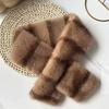 Striped Faux Mink Fur Scarf Thick Warm Neck Scarf Elegant Winter Neck Warmer