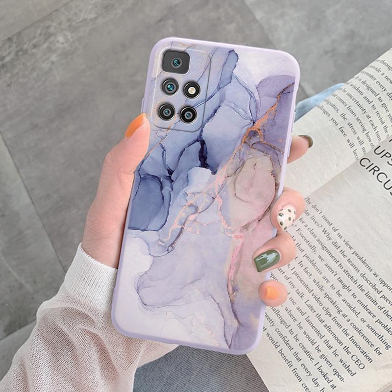 Marble Pattern Phone Case For Redmi 10 Redmi10 Protective Cover Case Pink Gold Marble Soft Silicone Funda For Xiaomi Redmi 10