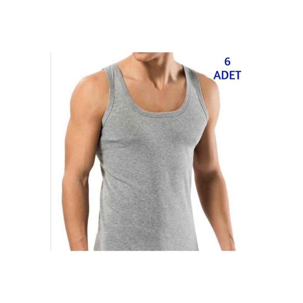 Gray Men's Combed Cotton Undershirt 6 Pack Cotton