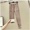 Women's Korean-Style Fleece-Lined Sweatshirt & Nine-Point Wool Pants Set