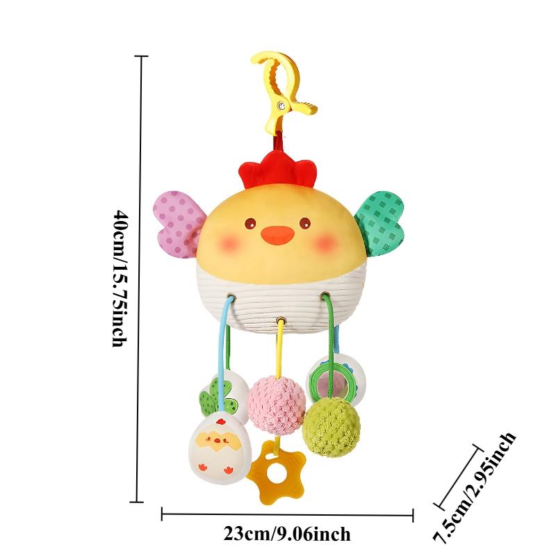 Baby Car Seat Stroller Plush Hanging Rattle Toys Newborn Crib Bed Around Toy Crab Animal with Teether Rattle Sound Mirror Clip