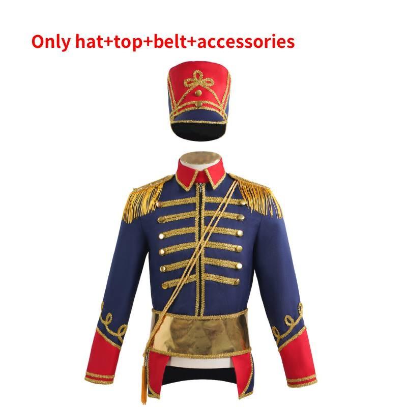 Medieval Retro Stand Up Collar Stage Wear Suit Cosplay Clothing Halloween For XL синий
