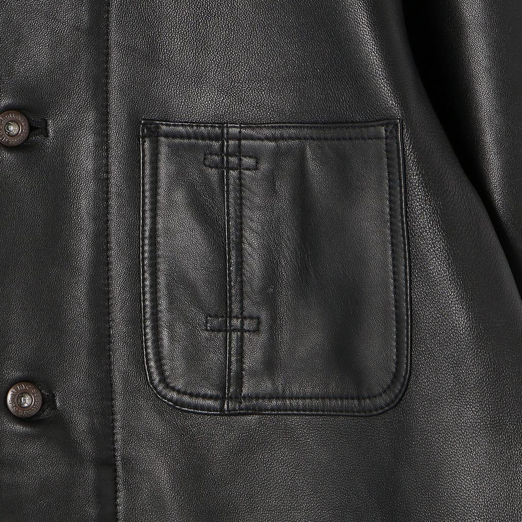 Schott Lamb Leather Coverall 009 Black Jacket, 3111050, Men's XL,