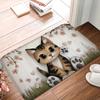 Kitten Doormat Soft and Comfortable Welcome Carpet Cute Floor Mat for Bedroom Entrance Living Room Bedroom Dining Table Area Mat