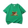 Kids Cotton T Shirt Cute Peeking Squirrel Print Crew Neck Short Sleeve Tee Casual Breathable Boys Girls Summer Tops