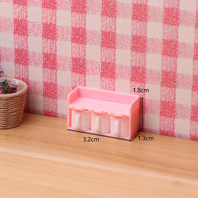 1/12 Dollhouse Mini Cartoon Seasoning Jar Model Dollhouse Kitchen Decoration Dolls House Scene Accessories Pretend Play Toys