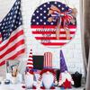 American Independence Day Gnome Ornaments: Faceless Doll Figurines with Stars & Rudolph.