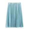 Solid Color Elastic Waist Half Length Skirt Solid Elastic Waist Skirt