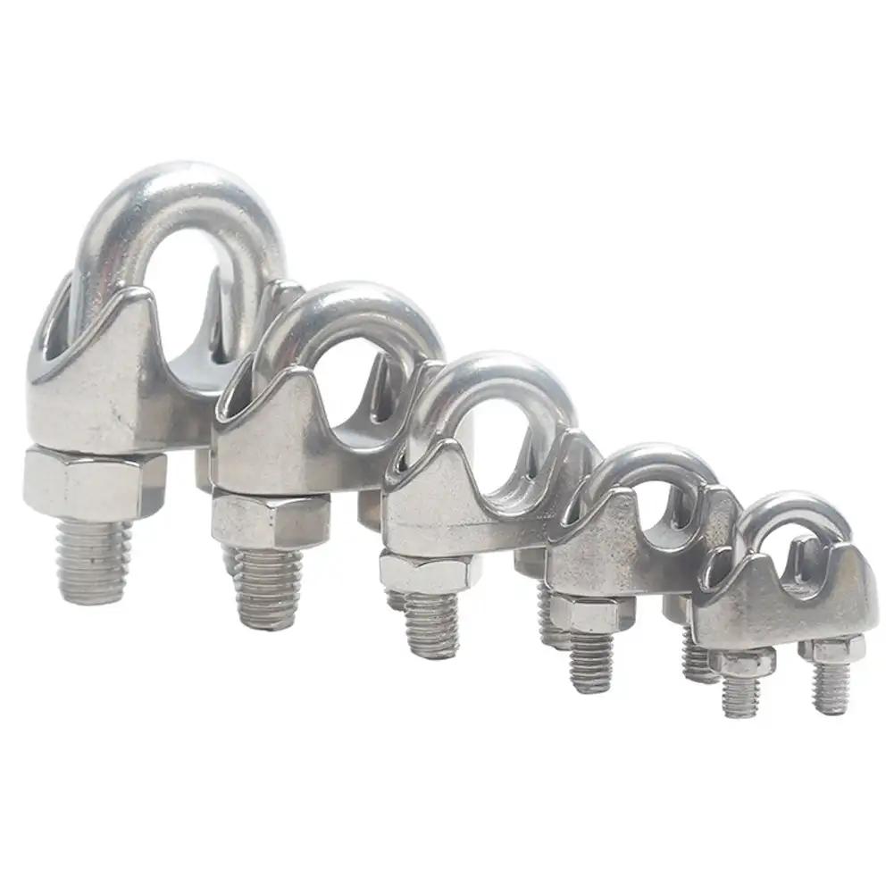 U-Klemme aus Edelstahl 304, Drahtklemmen, Seilklemmen, Kabelschrauben, Takelage-Hardware-Klemmen M2-M18, Schiffsausrüstung