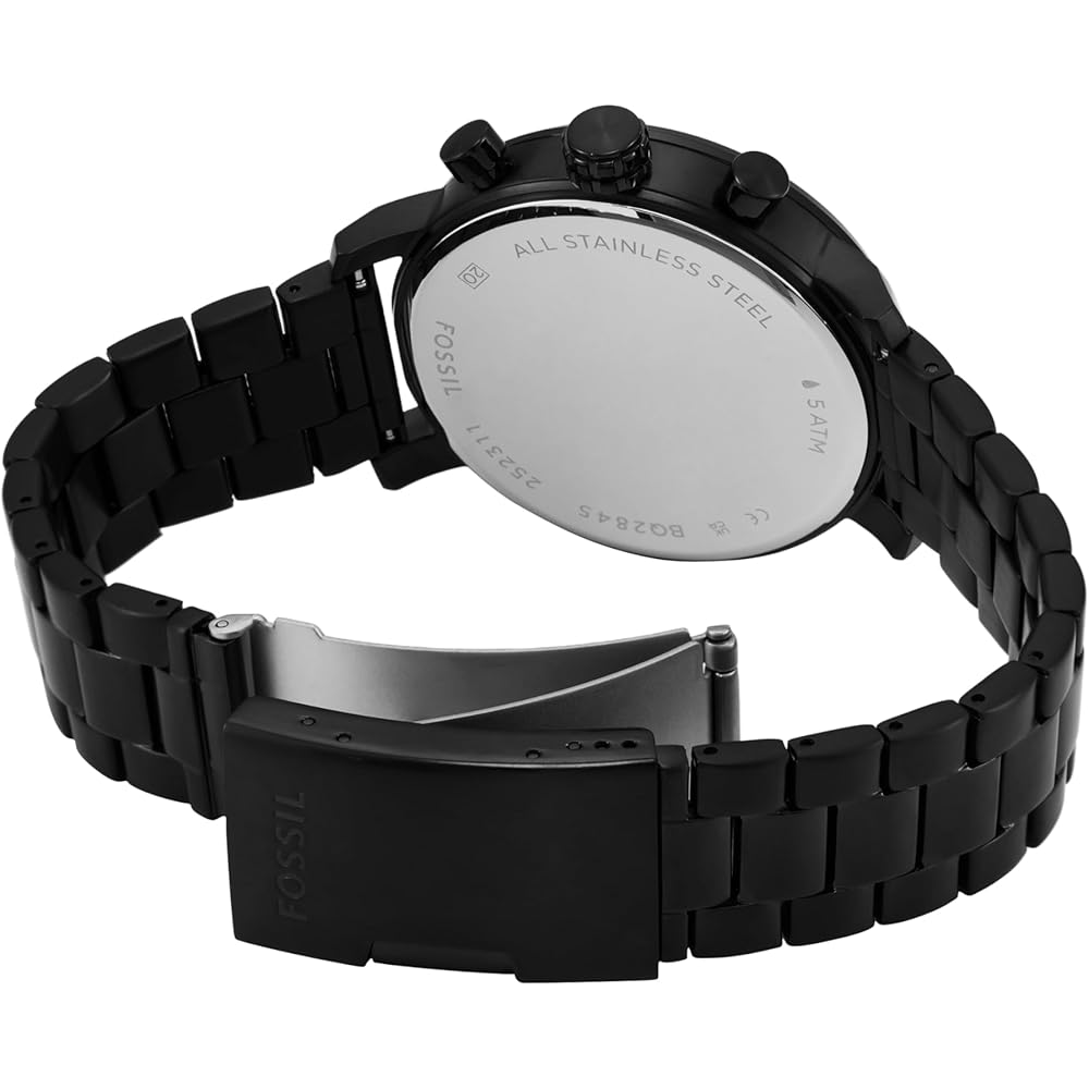 Ceas bărbătesc Fossil RHETT Multifuncțional Oțel Inoxidabil Negru, BQ2845