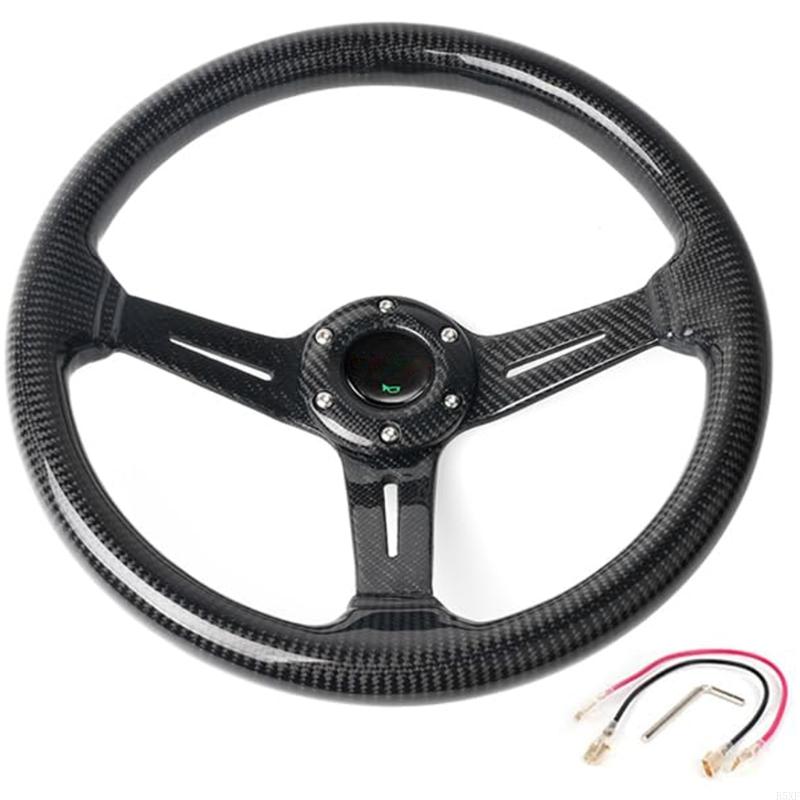 2025 New Luxury Carbon Fiber Steering Wheel 14 Inch Universal Smooth Grip for Racing Car