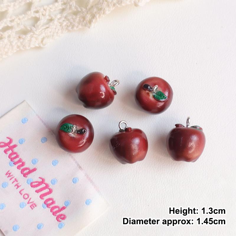 5Pcs Multicolor 3D Fruit Shaped Loose Beads for DIY Handmade Bracelet Keychain Jewelry Making Craft for Home School Use