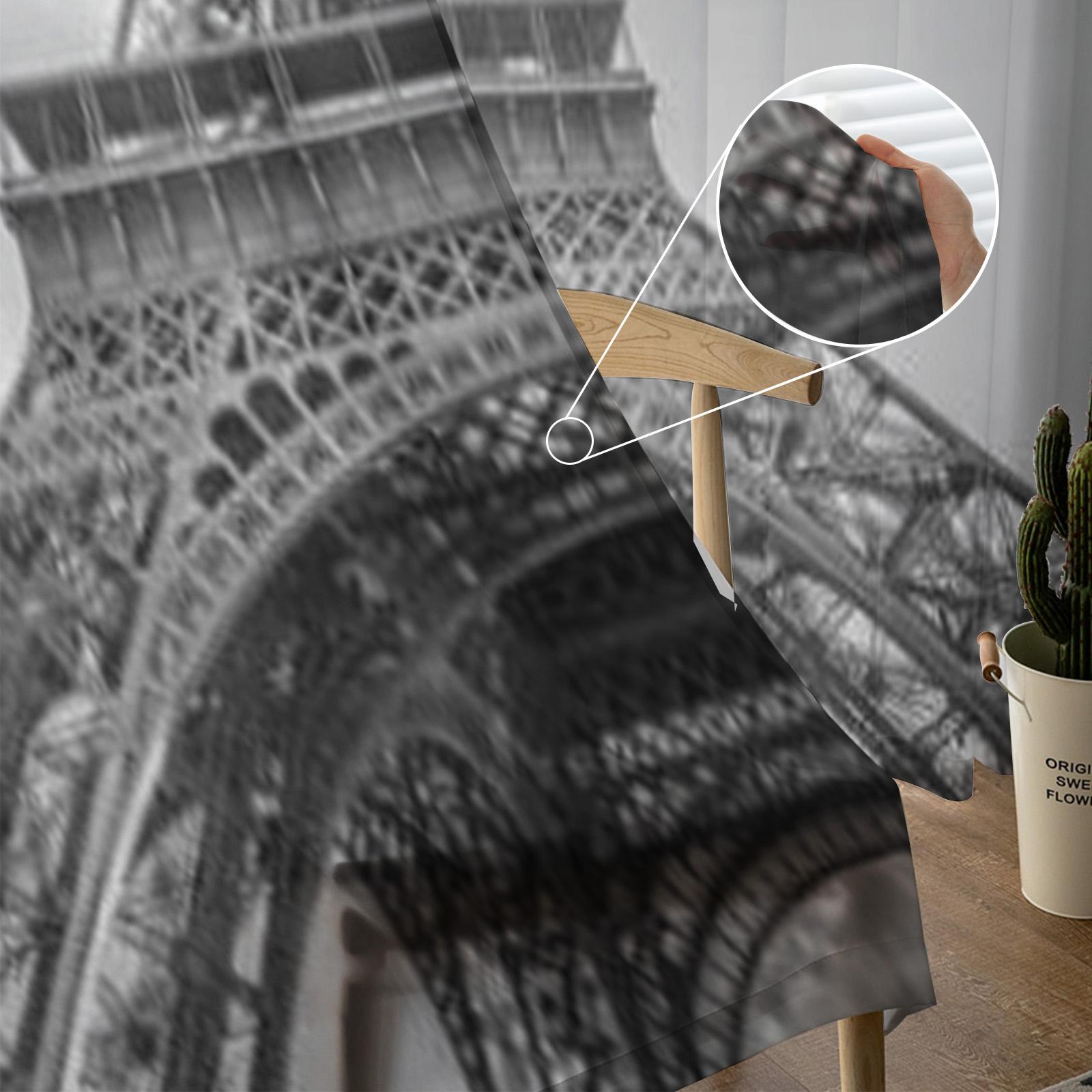 Эйфелева Башня Париж Франция Роскошные шифоновые прозрачные шторы для гостиной — фото 5