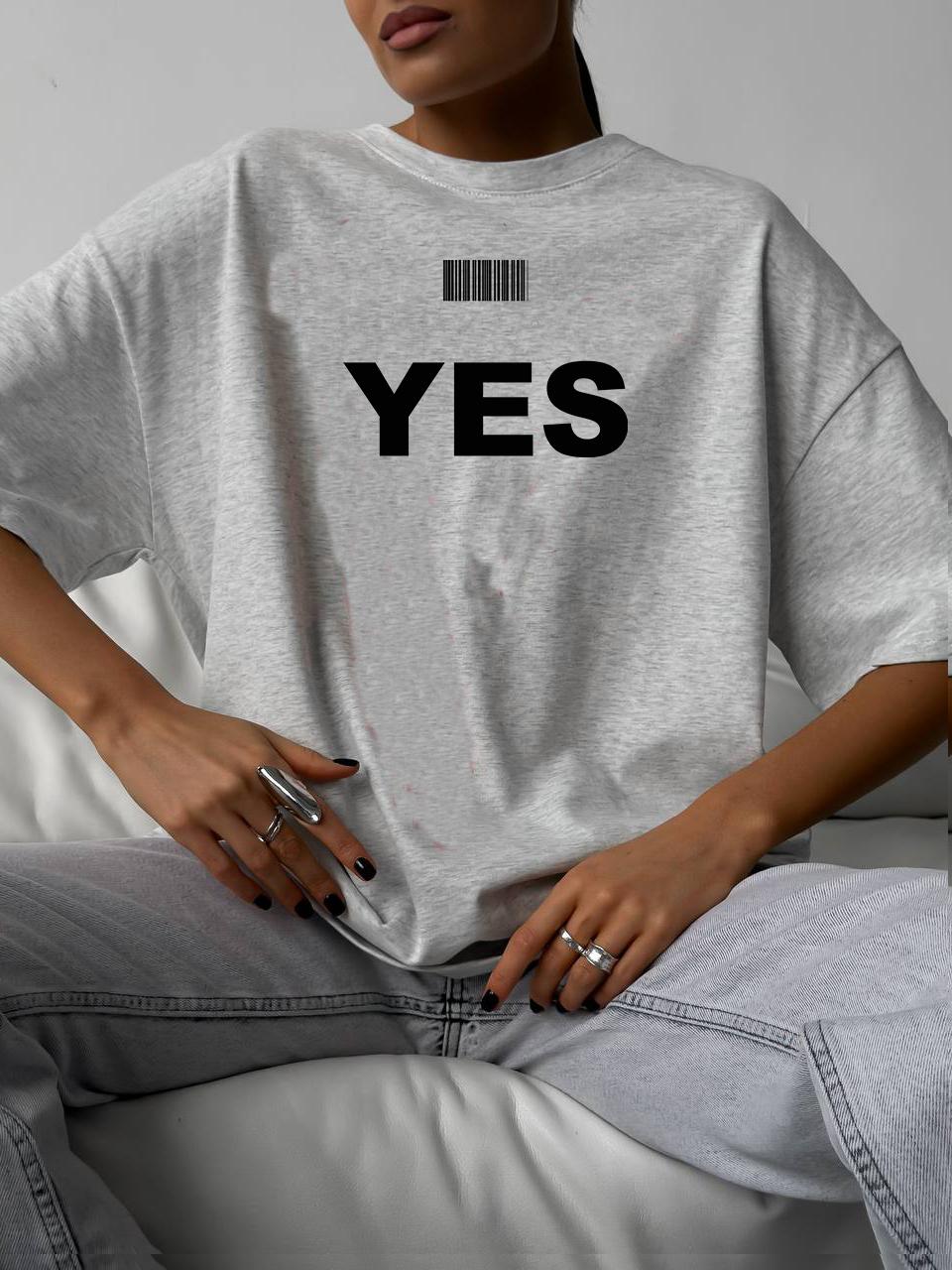 

Футболка Hirsionsan с надписью «Да» женская летняя хлопковая мягкая футболка с коротким рукавом женская свободная готическая футболка Higt Street 3XL светло-серый