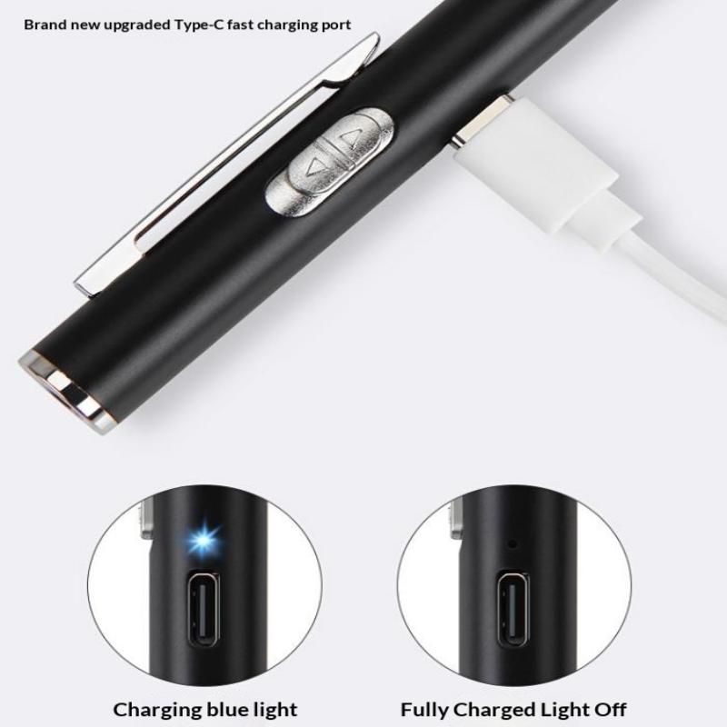 Doctors Nurses Use Pen Light TYPE-C Rechargeable LED Flashlight for Pupil Oral ENT Eye Check