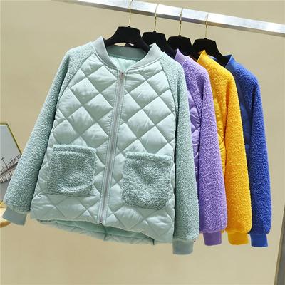 2021 Autumn Winter Fashion Casual Cotton Loose Female Short Warm Padded Lambs Wool Jacket