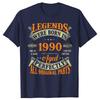 34th Birthday Tee Vintage Legends Born In 1990 34 Years Old T Shirts Graphic Cotton Streetwear Short Sleeve Gifts Summer T-shirt