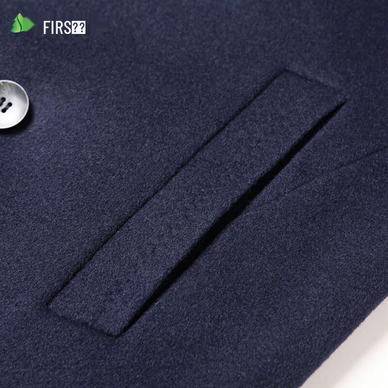 Shanshan Men's 100% Wool Double-Breasted Long Overcoat