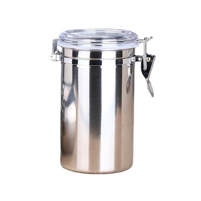 Multifunctional Steel Canister Set Steel Kitchen Storage Container Food Storage Sealed Canister with Clear Lid