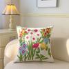 Spring Flower Embroidered Throw Pillowcase Cojines Canvas Towel Embroideried Sofa Square Cushion Cover Headboard Pillowcases