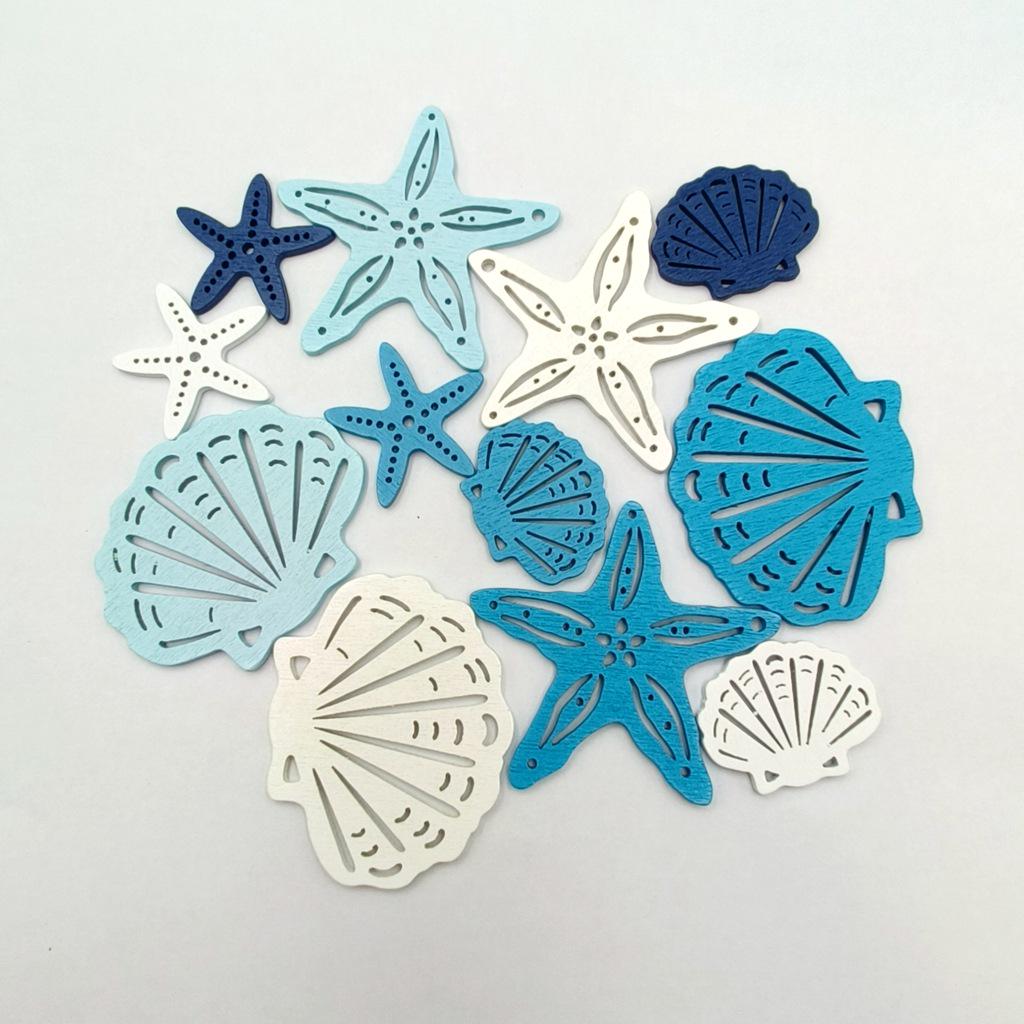 DIY Wooden Marine Animal Pendants: Three-Color Shells, Starfish & More for Jewelry & Home Décor. 52*50MM Starfish (18 pcs)