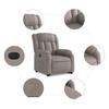Vidaxl Lift and Tilt Recliner, Electric, Taupe Color, Fabric