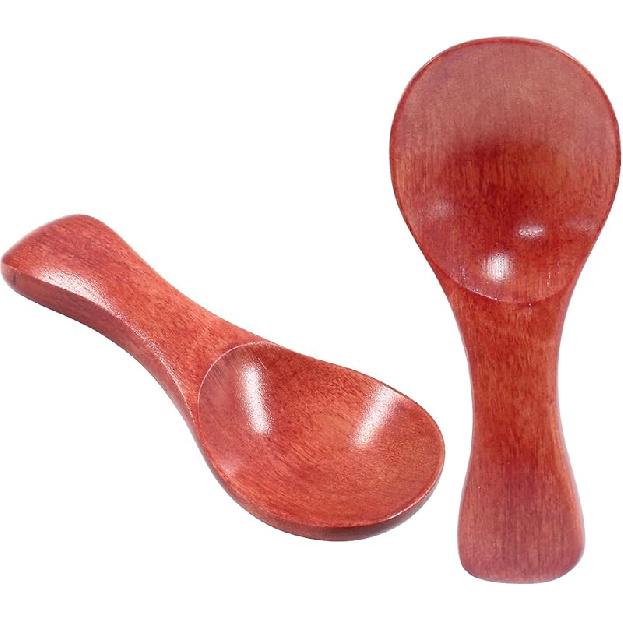 2 pcs Mini Wooden Spoons, Small Size Versatile Kitchen Accessories Ideal for Coffee, Sugar, Salt, Honey, Spices(Khaki)