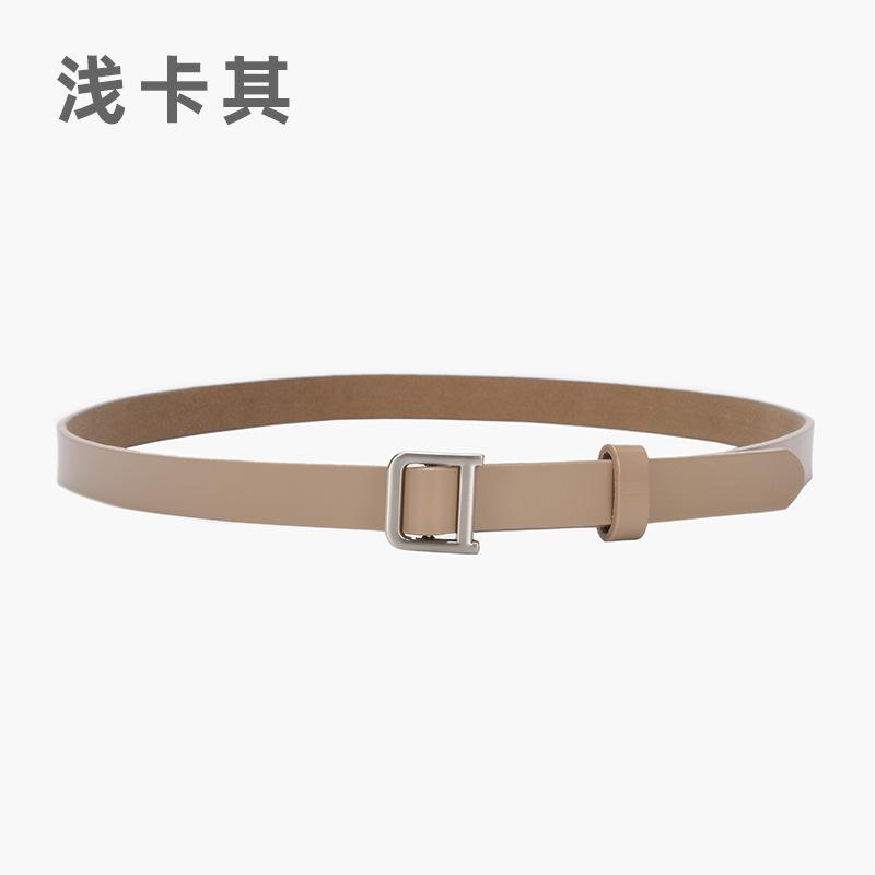 Leather Belt Ladies Jeans Decorative Fine Belt Retro Silver Buckle Women'S Belt Tide