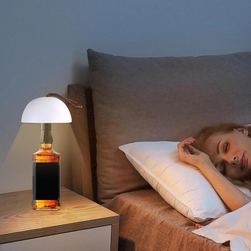 

LED Bottle Lamp Rechargeable Wine Bottle Lamp Heads For Bedroom Creative Wine Bottle Plug-In Light For Home Cafe білий
