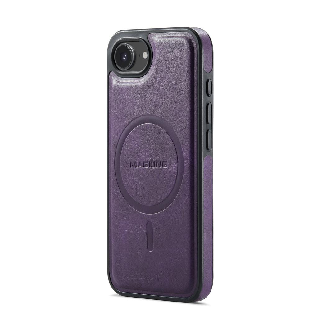 MAGKING K3 Series For iPhone 16e Case Compatible with MagSafe Wallet PC+TPU+PU Phone Cover