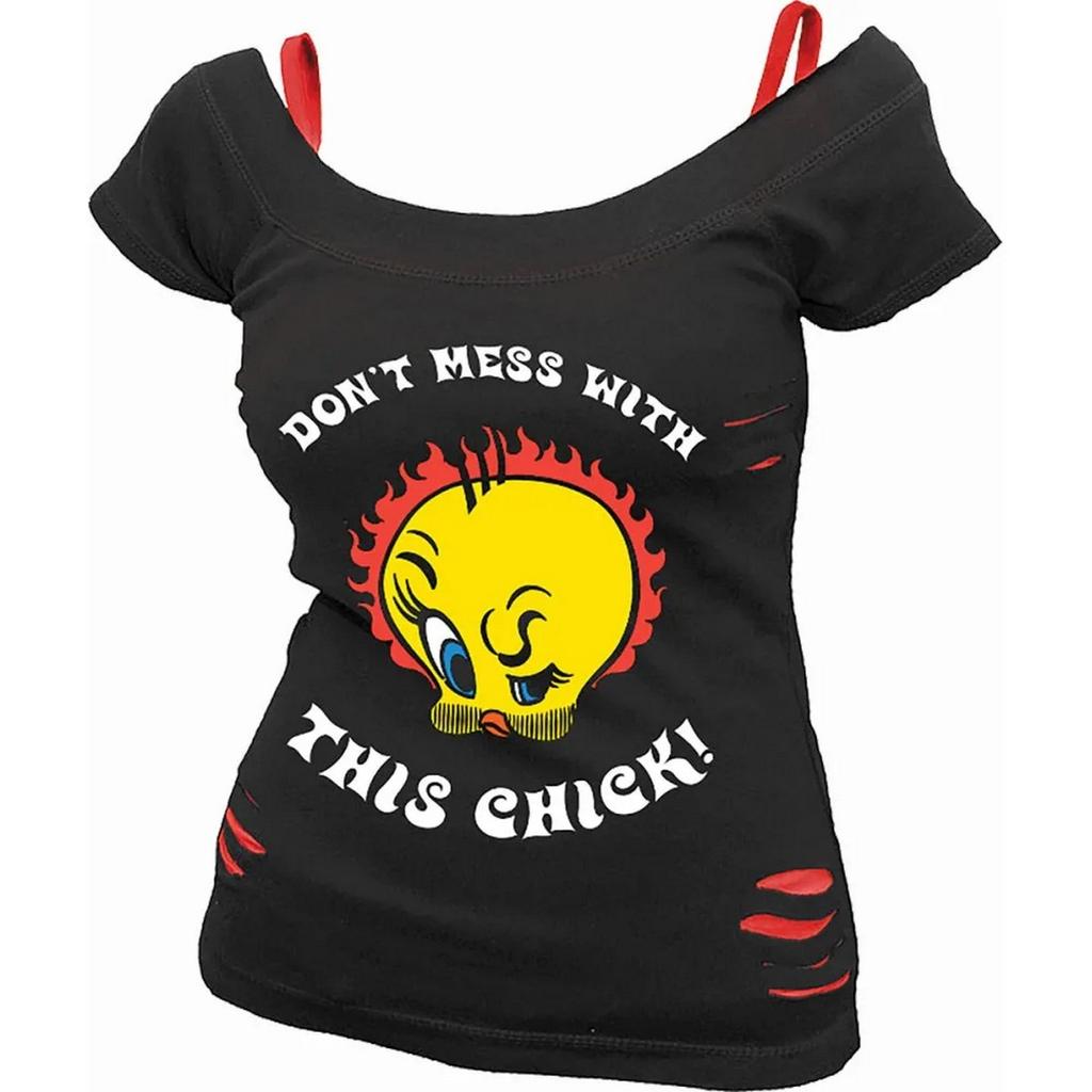 Looney Tunes Womens/Ladies Tough Chick Tweety Top