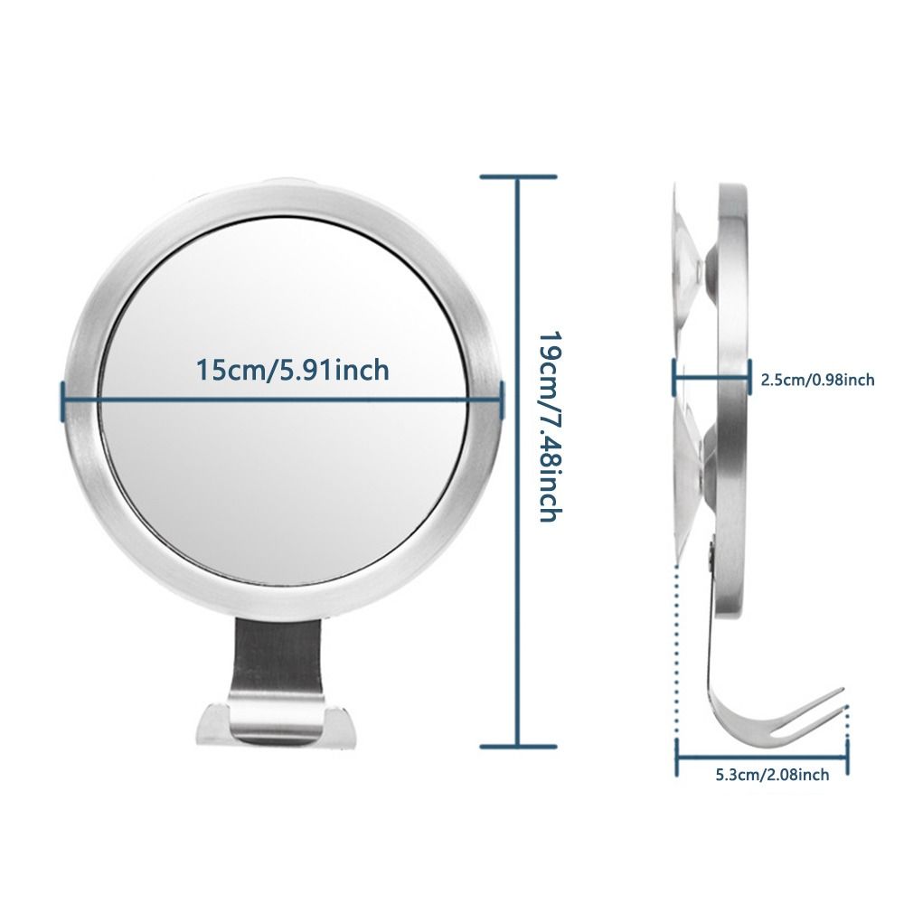 With Suction Cup Fogless Shower Shaving Mirror Aluminum Frame Makeup Mirrors  Shaver Holder