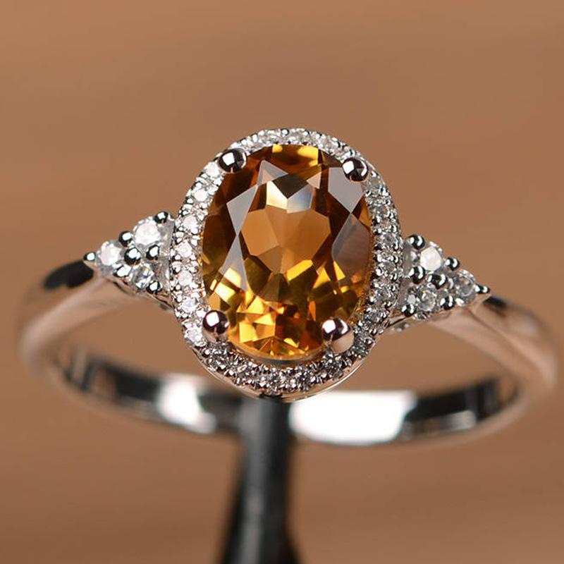 Sølvbelagte Ringer for Kvinner Rubin Smaragd Safir Smykker Bryllup Forlovelsesring Engros Størrelse 6-10