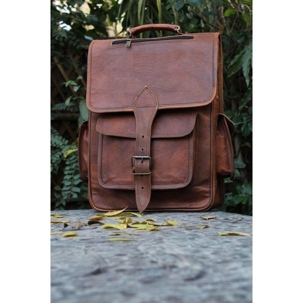 Kožený batoh na notebook pro muže a ženy, Cestovní batoh, Turistický batoh, Studentský batoh, Batoh na batoh Vánoční dárek