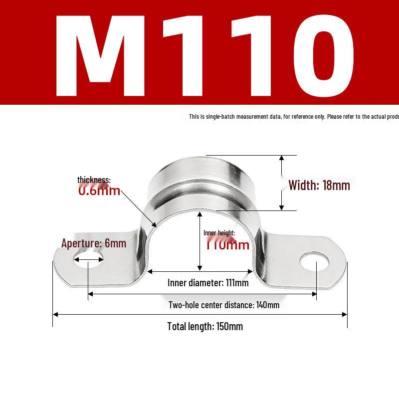 304 Stainless Steel Thickened U-Shaped Pipe Buckle Clamp for Hose and Water Pipes