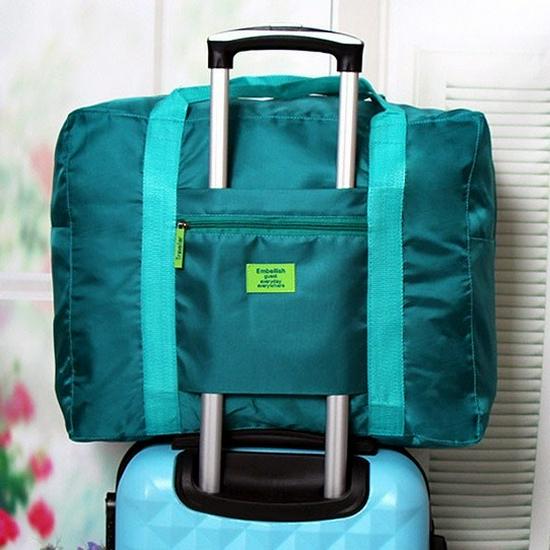 Portable Large-Capacity Travel Trolley Bag with Organizer Sleeve
