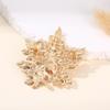 Elegant Maple Brooch for Women Vintage Inspired Alloy Crystals Embellished Accessory for Weddings Parties Daily Wear