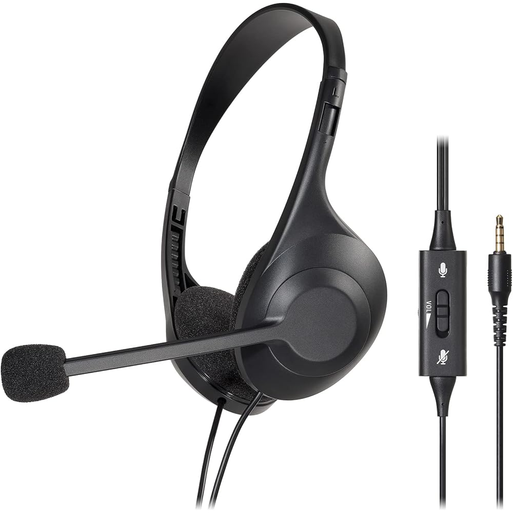 Audio-Technica ATH-102COM Headset Wired Stereo 3.5mm Connection Noise Cancelling Headphones with ...