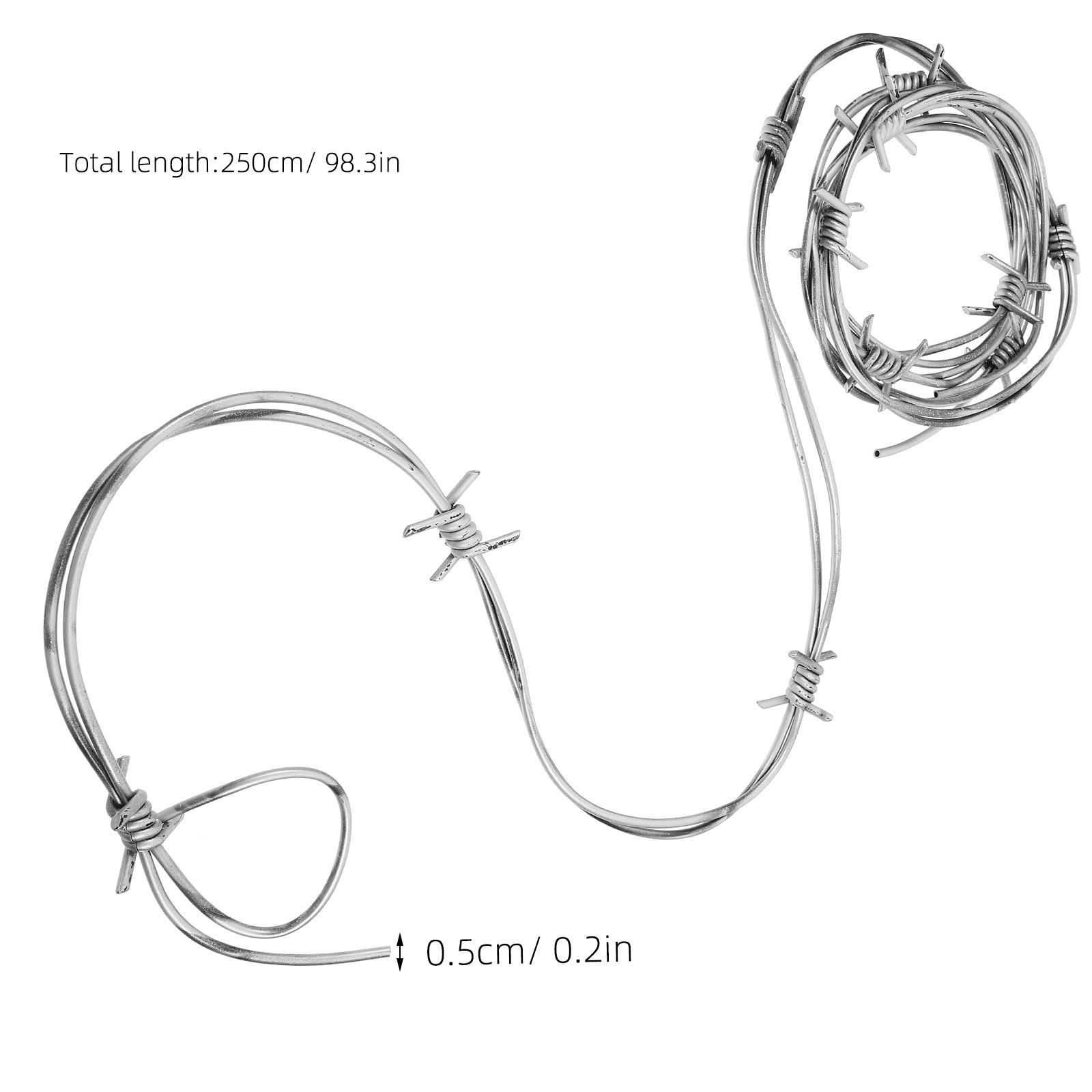 Fake Rusty Barbed Wire Prop Halloween Background Party Decoration Plastic Barb Wire Ornament Fake Barbed Wires