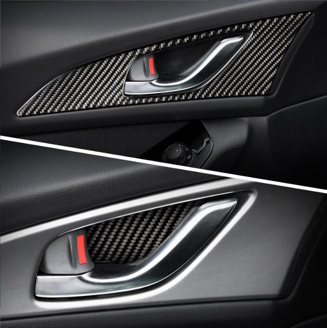 Mazda 3 Axela Interior Door Handle Bowl Carbon Fiber Sticker Set